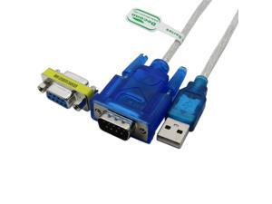 Translucent USB 2.0 to DB9 RS232 Serial COM+DB9 F-F Convertor Adapter cable Translucent USB 2.0 to DB9 RS232 Serial COM+DB9 F-F Convertor Adapter cable