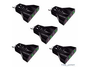 5Pcs External 7.1 Channel USB 3D Sound Card Audio Laptop PC Computer Mac Adapter 5Pcs External 7.1 Channel USB 3D Sound Card Audio Laptop PC Computer Mac Adapter