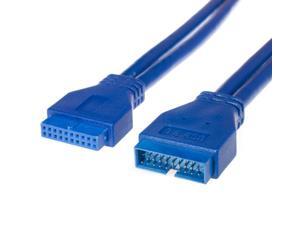 0.5M 2FT 2" USB 3.0 Motherboard 20 pin male plug to 20pin female extension cable 0.5M 2FT 2" USB 3.0 Motherboard 20 pin male plug to 20pin female extension cable
