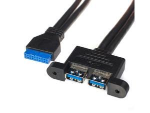 2 Port USB 3.0 Female Screw Mount Type to Motherboard 20pin Header Cable 2 Port USB 3.0 Female Screw Mount Type to Motherboard 20pin Header Cable