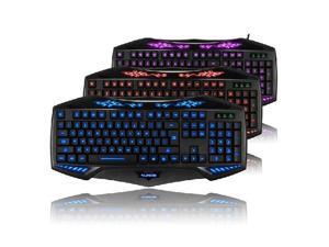 RAJFOO Nighthawk Backlight Multimedia Ergonomic Gaming Keyboard Blue/Red/Purple RAJFOO Nighthawk Backlight Multimedia Ergonomic Gaming Keyboard Blue/Red/Purple