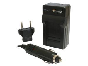 Kinamax Replacement Charger and Car Adapter for Sony Alpha DSLR-A290, DSLR-A390, Cyber-shot DSC-HX1, DCR-SR68, DCR-SR88, DCR-SX44, DCR-SX63, DCR-SX83 Batteries