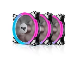 darkFlash Case Fan 3-Pack RGB LED 120mm High Airflow Adjustable Colorful CPU Coolers Radiator w/ Controller
