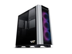 darkFlash Tempered Glass Window Gaming Case w/ 3x 120mm Aurora C3 Kit RGB Case, Darwin, Black