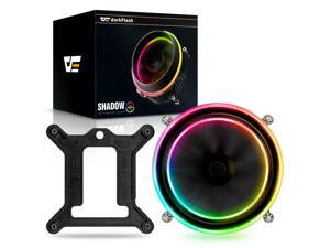 darkFlash Shadow PWM Aluminum CPU Cooler LED Addressable RGB Motherboard Cooling Fan for Intel Core i7/i5/i3