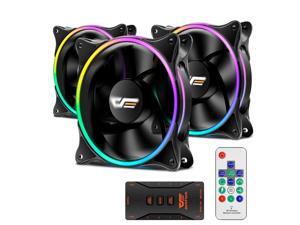 darkFlash MR12 3-in-1 120mm RGB LED CPU Cooling Fan Water Cooling Fan Addressable RGB Case Fan w/ Controller