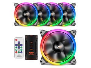darkFlash Aurora DR12 PRO Case Fan w/ Controller 5-Pack Addressable RGB LED 120mm Color Changing High Airflow