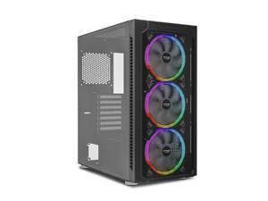darkFlash GALE DF140 Black ATX Mid-Tower Gaming Computer Case w/ Mesh Front Panel and Tempered Glass Side Panel