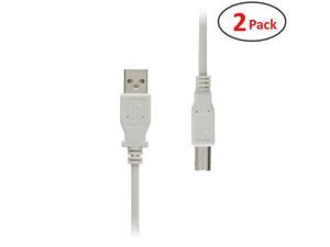 5 Pack High Speed Printer Scanner Device Cable GearIT USB 2.0 Cable Translucent Clear A-Male to B-Male USB 2.0 Cable 6 Feet 1.8 Meters