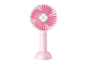 XIAOF-FEN Hanging Neck Fan USB Charging 360/° Adjustable Fan Outdoor Portable Mini Double Fan USB Fan Color : Pink