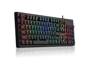 Onboard Macro Recording Blue Switches Redragon K563 Surya RGB LED Backlit Mechanical Gaming Keyboard 104 Keys Anti-ghosting Macro Keys /& Wrist Rest