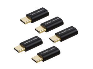 USB-C to Micro USB Adapter[5-Pack], CableCreation USB Type C (Male) to Micro USB (Female) Data & Charging Compatible MacBook/Pro,Lenovo Zuk Z1, Pixel, Nexus 5X/6P and More, Black Aluminum