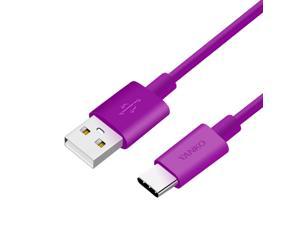 Vanko USB-C Charge and Sync Cable for Type C Devices Like Samsung Galaxy A3/S8, S8+, Huawei P9, Honor Note 8, Nexus 5X/6P, Nokia N1, Lumia 950, MacBook, Google Pixel C, 5ft - Purple