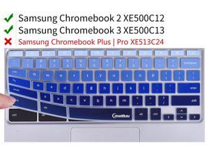 for Samsung Chromebook Keyboard Cover Ultra Thin Keyboard Skin for Samsung ARM 116 Chromebook 2 XE500C12 Chromebook 3 XE500C13 116 inch Chromebook Gradual Blue