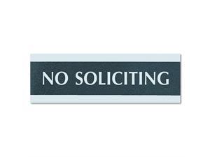 Headline Sign 4758 Century Series Office Sign, NO SOLICITING, 9 x 3, Black/Silver Headline Sign 4758 Century Series Office Sign, NO SOLICITING, 9 x 3, Black/Silver
