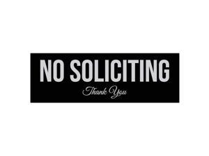 No Soliciting Sign Black Silver Medium Newegg Com