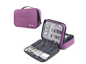 BUBM Electronic Organizer, Double Layer Electronic Bag for Cables, Plugs, External Hard Drive and Other Electronic Accessories (Medium/Denim Pink) BUBM Electronic Organizer, Double Layer Electronic Bag for Cables, Plugs, External Hard Drive and Other Electronic Accessories (Medium/Denim Pink)