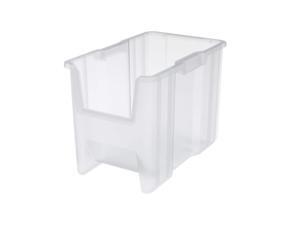Akro-Mils 13014 Stak-N-Store Stacking Hopper Front Plastic Storage Bin, Clear, Case of 4 Akro-Mils 13014 Stak-N-Store Stacking Hopper Front Plastic Storage Bin, Clear, Case of 4