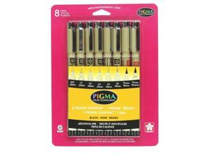 Sakura Pigma 30067 Micron Blister Card Ink Pen Set, Black, 8/Set Sakura Pigma 30067 Micron Blister Card Ink Pen Set, Black, 8/Set