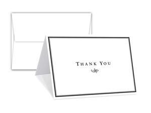 Thank You Card - 25 Bulk Set of 5x7 Inches Half-Fold Greeting Cards with Envelopes - Elegant Design Notecard with Blank on the Inside - For Weddings, Baby Shower, Graduation, Sympathy and All Occasion Thank You Card - 25 Bulk Set of 5x7 Inches Half-Fold Greeting Cards with Envelopes - Elegant Design Notecard with Blank on the Inside - For Weddings, Baby Shower, Graduation, Sympathy and All Occasion