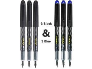 Pilot Varsity Disposable Fountain 6 Pack Combo, 3 Black Pens and 3 Blue Pens Pilot Varsity Disposable Fountain 6 Pack Combo, 3 Black Pens and 3 Blue Pens