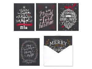 Celebrate the Season Chalkboard Christmas Card Assortment Pack - Set of 25 cards - 5 of each design, versed inside with envelopes Celebrate the Season Chalkboard Christmas Card Assortment Pack - Set of 25 cards - 5 of each design, versed inside with envelopes
