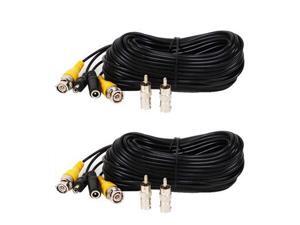 VideoSecu 2 Pack 50ft Feet Pre-made All-in-One BNC Video and Power Extension Cable with Connectors for CCTV Security Camera CWO VideoSecu 2 Pack 50ft Feet Pre-made All-in-One BNC Video and Power Extension Cable with Connectors for CCTV Security Camera CWO