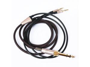 NEW NEOMUSICIA Replacement Cable Compatible with Hifiman HE4XX HE-400i The Latest Version with Both 3.5mm Plug Headphones 3.5mm & 6.35mm to Dual 3.5mm Jack Male Cord Black 2m/6.6ft