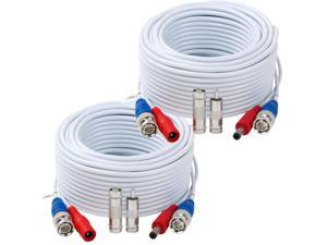 Tainston 2 Pack 60 Feet BNC Video Power Cable Wire Pre-Made All-in-One Video Security Camera Wire with Connectors for CCTV Camera DVR Surveillance System Tainston 2 Pack 60 Feet BNC Video Power Cable Wire Pre-Made All-in-One Video Security Camera Wire with Connectors for CCTV Camera DVR Surveillance System