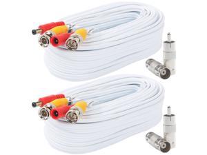 Postta BNC Video Power Cable (2 Pack 30 Feet) Pre-made All-in-One Video Security Camera Cable Wire with Four Connectors for CCTV DVR Surveillance System Postta BNC Video Power Cable (2 Pack 30 Feet) Pre-made All-in-One Video Security Camera Cable Wire with Four Connectors for CCTV DVR Surveillance System