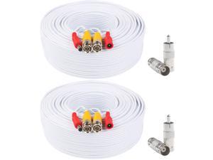 Postta BNC Video Power Cable (2 Pack 130 Feet) Pre-made All-in-One Video Security Camera Cable Wire with Four Connectors for CCTV DVR Surveillance System Postta BNC Video Power Cable (2 Pack 130 Feet) Pre-made All-in-One Video Security Camera Cable Wire with Four Connectors for CCTV DVR Surveillance System