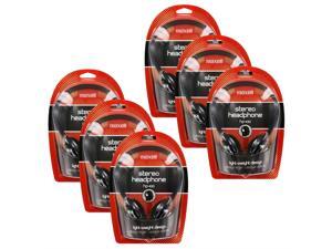 Maxell HP-100 Portable Stereo Headphones, Lightweight, Black, Pack of 6 Maxell HP-100 Portable Stereo Headphones, Lightweight, Black, Pack of 6