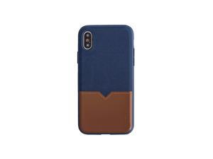 Case Compatible with iPhone Xs & iPhoneX, Evutec Northill Series Premium Leather + TPU Shockproof Interior Drop Protective Case-Blue/Saddle (AFIX+ Car Vent Mount Included) Case Compatible with iPhone Xs & iPhoneX, Evutec Northill Series Premium Leather + TPU Shockproof Interior Drop Protective Case-Blue/Saddle (AFIX+ Car Vent Mount Included)