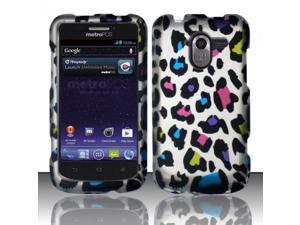 Blue Pink Purple Colorful Leopard Hard Cover Case for Zte Avid 4G N9120 by ApexGears Blue Pink Purple Colorful Leopard Hard Cover Case for Zte Avid 4G N9120 by ApexGears