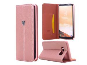Galaxy S8 Case, AICase Luxury PU Leather Wallet Flip Protective Case Cover with Card Slots and Stand for Samsung Galaxy S8(Rose Gold)