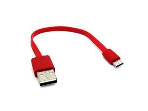 Red Short Flat USB Cable Rapid Charger Sync Power Wire Data Cord for Verizon Motorola Droid RAZR M - Verizon Motorola DROID RAZR MAXX - Verizon Motorola DROID RAZR MAXX HD