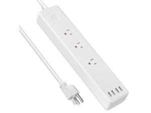 Etekcity 3-Outlet Surge Protector Power Strip with 4 USB Charging Ports, 5610 Joules,6 Ft Long Cord & Mounting Holes, 750? Flame-Retardant, FCC ETL Listed, White (Upgrade Version) Etekcity 3-Outlet Surge Protector Power Strip with 4 USB Charging Ports, 5610 Joules,6 Ft Long Cord & Mounting Holes, 750? Flame-Retardant, FCC ETL Listed, White (Upgrade Version)