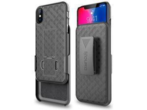iPhone X/XS Holster Case, Aduro Combo Shell & Holster Case - Super Slim Shell Case with Built-in Kickstand, Swivel Belt Clip Holster for Apple iPhone X/XS/iPhone 10 (2018/2017) iPhone X/XS Holster Case, Aduro Combo Shell & Holster Case - Super Slim Shell Case with Built-in Kickstand, Swivel Belt Clip Holster for Apple iPhone X/XS/iPhone 10 (2018/2017)