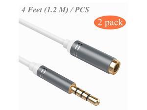 Black Male to Female Audio Cable,Jeselry 4 Pole Hi-Fi Extension Stereo Sound 3.5mm Aux Cable Adapter//Auxiliary Cable//Aux Cord Compatible All 3.5mm-Enabled Devices for car 1.2M