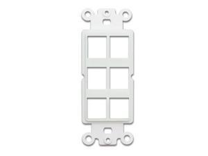 White CNE41671 Decora Wall Plate Insert 6 Hole for Keystone Jack
