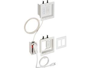 Arlington TVBRA2K-1 In-Wall Wiring Kit, Pre-Wired TV Bridge, 2-Gang Boxes, White, 1-Pack Arlington TVBRA2K-1 In-Wall Wiring Kit, Pre-Wired TV Bridge, 2-Gang Boxes, White, 1-Pack