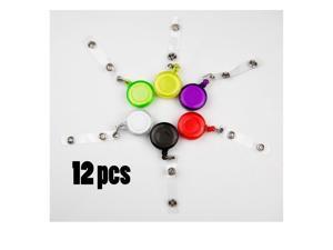 ALL in ONE 12pcs Mixed Color Round Reel Retractable Badge Id Card Key Name Tag Holders with Belt Clip 6 Colors (Transparent Colors 12pcs) ALL in ONE 12pcs Mixed Color Round Reel Retractable Badge Id Card Key Name Tag Holders with Belt Clip 6 Colors (Transparent Colors 12pcs)