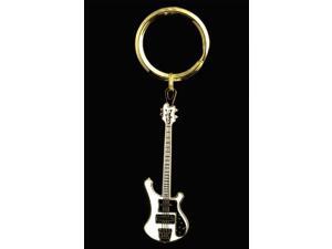 Electric Bass Guitar Key Chain - White Electric Bass Guitar Key Chain - White