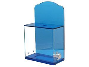 MCB Locked Donation Box with Back Wall Clear Display Area For Fundraising Pink 