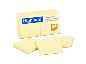 Highland 6549YW Self-Stick Notes, 3 x 3, Yellow, 100-Sheet (Pack of 12)