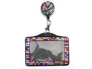 ALL in ONE Rhinestone Lanyard Bling Crystal Badge Reel + Card Holder for Business Id Card Horizontal (Colorful) ALL in ONE Rhinestone Lanyard Bling Crystal Badge Reel + Card Holder for Business Id Card Horizontal (Colorful)