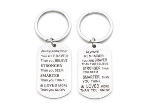 Always Remember You Are Braver Stronger Smarter Than You Think Inspirational Quote Keychain Key Ring Jewelry Necklace Gift Stainless Steel Double Sided Engraved ! Always Remember You Are Braver Stronger Smarter Than You Think Inspirational Quote Keychain Key Ring Jewelry Necklace Gift Stainless Steel Double Sided Engraved !