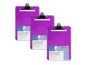S.P. Richards Company Transparent Plastic Clipboard, 9 x 12-1/2 Inches, Violet (SPR01862) (3 Pack) S.P. Richards Company Transparent Plastic Clipboard, 9 x 12-1/2 Inches, Violet (SPR01862) (3 Pack)