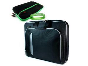 Kroo Apple MacBook Pro MC374LL/A 13.3-Inch Laptop Carrying Case with Shoulder Strap & Organization Pockets + 13.3 Black Labtop gloove w/Green Trim & Extra Pocket!+ VGLIVELAUGHLOVE Wrist Band Kroo Apple MacBook Pro MC374LL/A 13.3-Inch Laptop Carrying Case with Shoulder Strap & Organization Pockets + 13.3 Black Labtop gloove w/Green Trim & Extra Pocket!+ VGLIVELAUGHLOVE Wrist Band