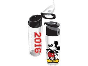 Disney 2016 Classic Mickey Mouse Flip Top Bottle, Clear with Black Top Disney 2016 Classic Mickey Mouse Flip Top Bottle, Clear with Black Top